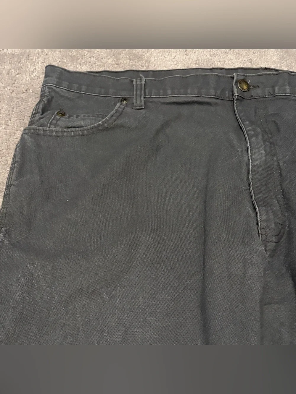 Genuine Dickies Mens Dark Gray Carpenter Straight Jeans Sz 40x32 Measured 40x30